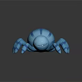 Blue Striped Spider Plush Toy With Round Body And Eight Legs