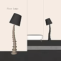 Bamboo floor lamp floor lamp special-shaped floor lamp 3d model