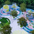 Modern Park Circular Comprehensive Activities Square Park 3d model