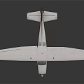 Elegant Small Airplane with White Body and Red Tail on Black Reflective Background