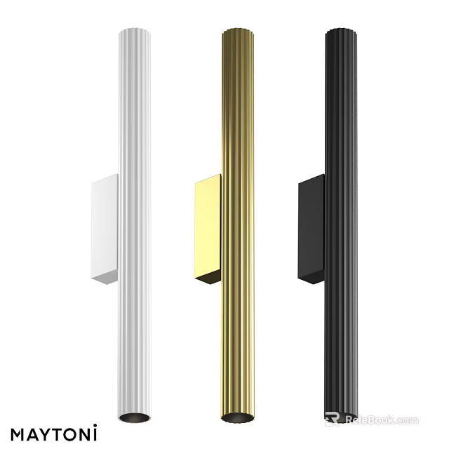 Modern Wall Lamps with White Gold Black Finishes and Contemporary Design 3d model 