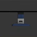 Professional Medical Examination Table With Black Surface Blue Base And Metal Support