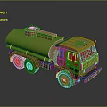 Yellow Tanker Truck 3D Model With Large Storage Tank And Vehicle Structure