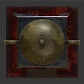 Golden Trophy With Curved Handles Lid And Red Transparent Base For Champion First Place