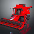 Red Agricultural Combine Harvester With Cutting Mechanism And Large Tires