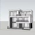 Modern Detached Villa Exterior Featuring Balcony Large Windows And Parking Space