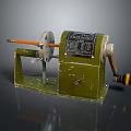 Vintage Green Manual Shaper Tool With Orange Rod And Metal Handle