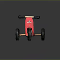 Red Kids Tricycle Featuring Sturdy Frame Black Wheels And Comfortable Seat