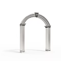 Classical White Archway Design With Decorative Columns And Ornate Details