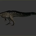Realistic Standing Dinosaur Model Featuring Head Crest Spotted Brown Green Body And Long Tail
