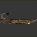 Wooden Rowboat With Small Table Solar Panels Yellow Object And Outdoor Gear
