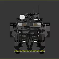 Armored Military Vehicle With Camouflage Paint BOPE Logo Roof Mounted Equipment And Large Wheels