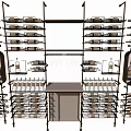 Elegant Wine Cabinet Design With Multiple Bottle Racks Glass Holders And Storage Shelves