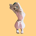 Woman Doing Stretching Exercise In Pink Sportswear Against Orange Background