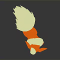 3D Rendered Fire Type Creature With Red Body Yellow Tail And Pointed Ears