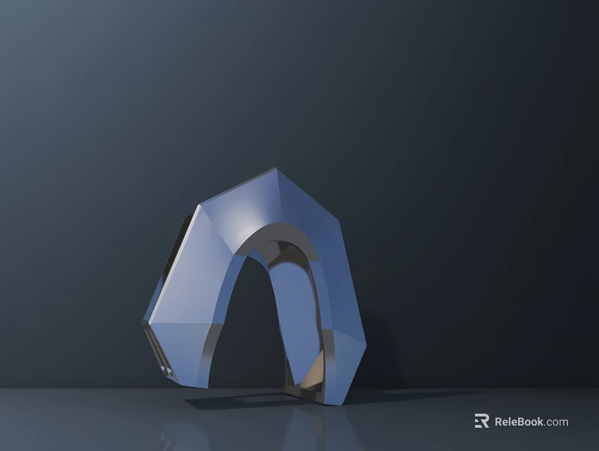 Unique Modern Geometric Single Chair With Metallic Finish And Dark Background 3d model 