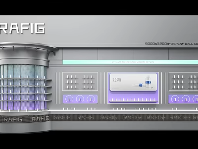 RAFIG Modern Digital Control Panel With Screen Buttons And Interface Design 3d model