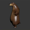 Cartoon Brown Fur Bear Character 3D Model With Friendly Expression Standing Pose 3d model