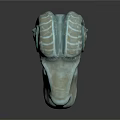 Decorative Fantasy Weapon With Ram Head Design And Wooden Handle Red Straps