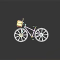 Stylish Purple Bicycle With Yellow Basket Green Seat And Colorful Wheels