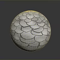 White Decorative Sphere With Intricate Scaly Textured Surface And Modern Design