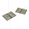 Open Hardcover Notebooks With Detailed Sketch Drawings And Red Bookmark Ribbons