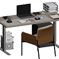 Desk Chair Study Desk Computer Desk Single Chair Learning Supplies 3d model