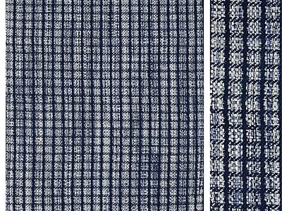 Blue And White Checkerboard Square Rug With Woven Texture And Geometric Design 3d model
