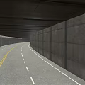 Scenic Desert Highway Leading To Tunnel Through Rocky Cliffs And Sand Dunes