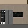 Built-in Refrigerator Oven Cabinet Sideboard 3d model