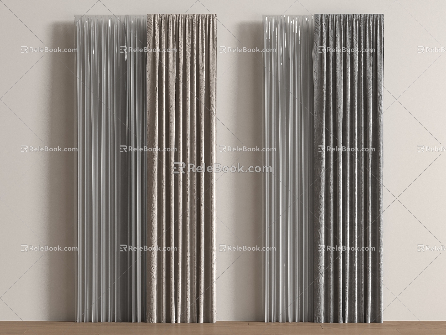 Curtain combination 3d model