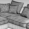 Light Gray Leisure Sofa Set With Black Gray White Decorative Pillows 3d model