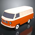 minibus minivan driverless bus school bus van box car 3d model