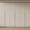 Modern White Sliding Door Wardrobe With Minimalist Design And Wooden Floor