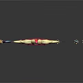 Decorative Fantasy Sword With Floral Top Glowing Shards And Gradient Blade