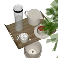 Tea Set Combination Teapot Tea Zen Tea Set Candle 3d model