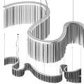 Modern Elegant Crystal Chandelier With Curved Spiral Structure And Layered Glass Lighting