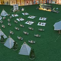 Bright Commercial Street With Glass Roof Hanging Lights And Spacious Plaza Ground