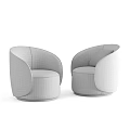 Two Modern Single Sofa Styles With Blue Beige Fabric Grid Pattern And Gold Base