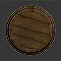 Classic Vintage Wooden Barrel With Striped Texture And Red Metal Hoops
