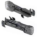 Detailed Sci Fi Spaceship Models With Gray Blue Exterior And Mechanical Structures 3d model