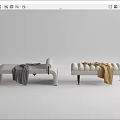 Modern Bed End Stool Combination Sofa Bench Combination 3d model