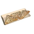 Triangular Whole Grain Bread With Oat Toppings On Light Rectangular Tray