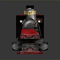 Vintage Red Steam Train Model With Black Chimney And Gold Accents