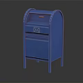 Blue Household Mailbox With Arched Top Envelope Icon Drawer Cabinet Door And Four Legs