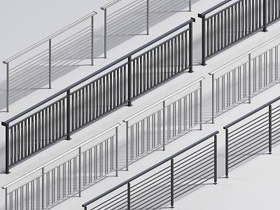 Modern guardrail 3d model