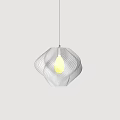 Modern White Pendant Light With Wave Pattern And Glowing Warm Light 3d model