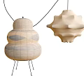 Lantern floor lamp decorative lamp paper lantern chandelier art lamp 3d model