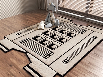 Modern Shape Carpet Geometric Pattern Carpet 3d model