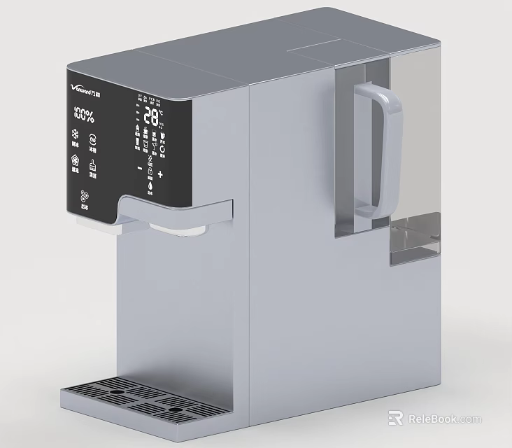 Modern Grey Water Dispenser Featuring Digital Display Transparent Tank And Easy Access 3d model 